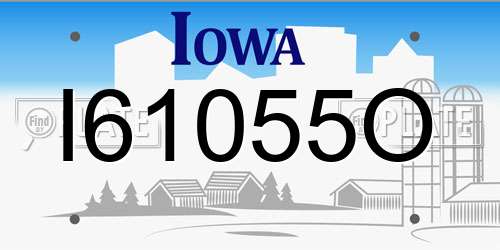 I61055O Iowa License Plate