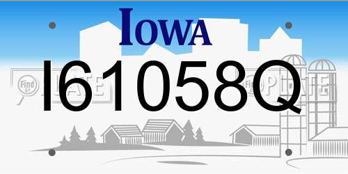 I61058Q Iowa License Plate