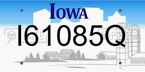 I61085Q Iowa License Plate