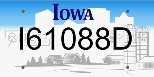 I61088D Iowa License Plate
