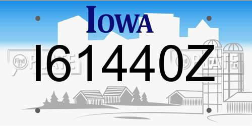I61440Z Iowa License Plate