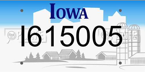 I615005 Iowa License Plate