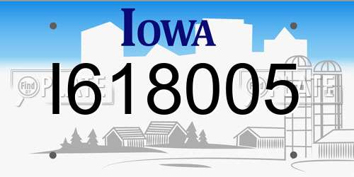 I618005 Iowa License Plate