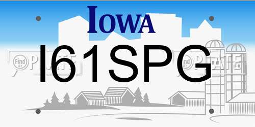 I61SPG Iowa License Plate