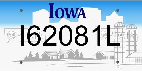 I62081L Iowa License Plate