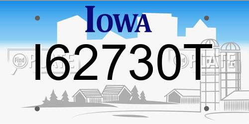 I62730T Iowa License Plate
