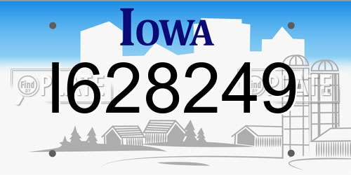 I628249 Iowa License Plate
