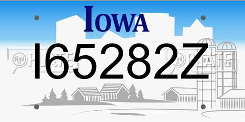 I65282Z Iowa License Plate