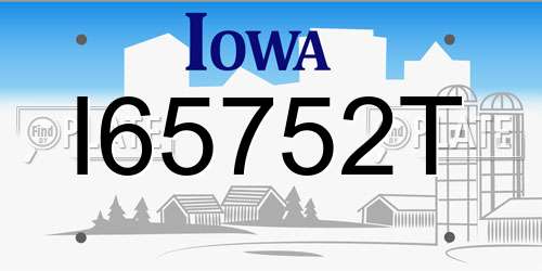 I65752T Iowa License Plate