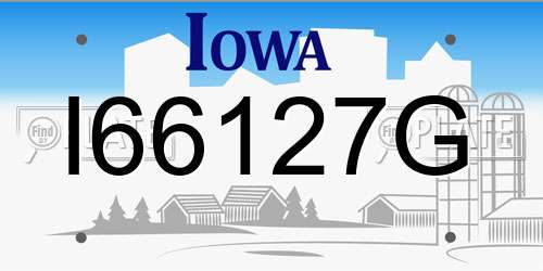 I66127G Iowa License Plate