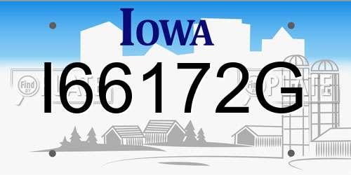 I66172G Iowa License Plate