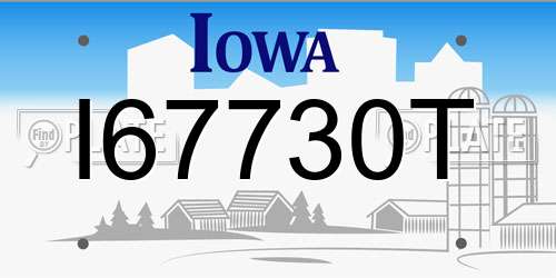 I67730T Iowa License Plate