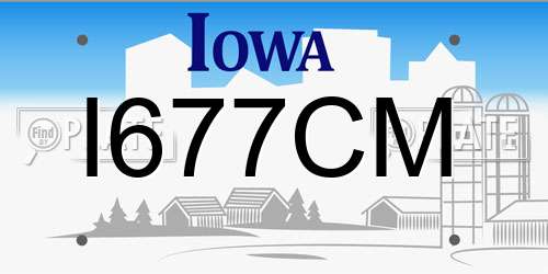 I677CM Iowa License Plate