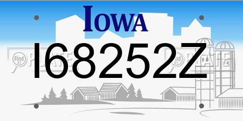 I68252Z Iowa License Plate