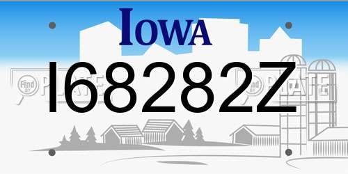 I68282Z Iowa License Plate