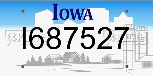 I687527 Iowa License Plate