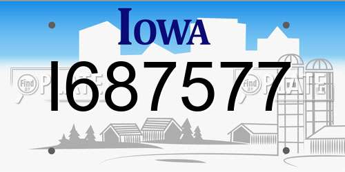 I687577 Iowa License Plate