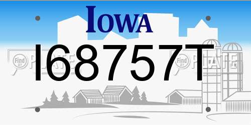 I68757T Iowa License Plate