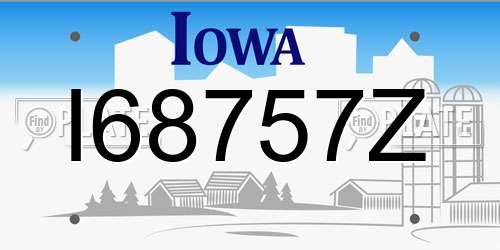 I68757Z Iowa License Plate