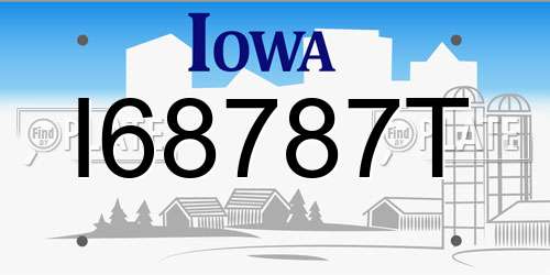 I68787T Iowa License Plate
