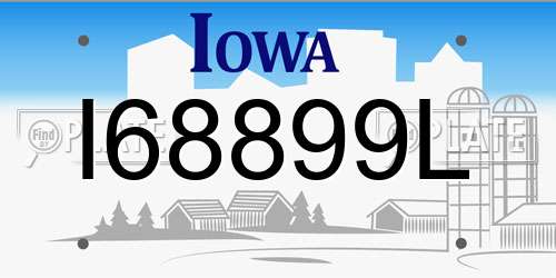 I68899L Iowa License Plate