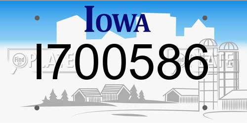 I700586 Iowa License Plate