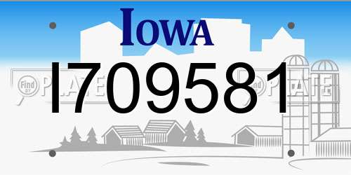 I709581 Iowa License Plate
