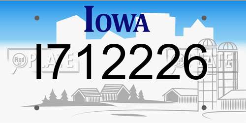 I712226 Iowa License Plate