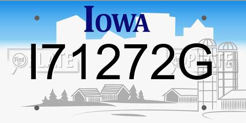I71272G Iowa License Plate