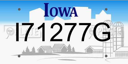 I71277G Iowa License Plate