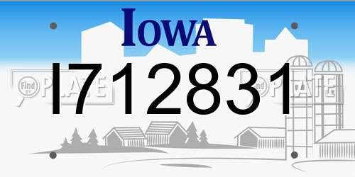 I712831 Iowa License Plate