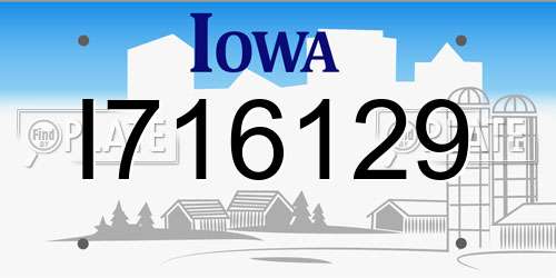 I716129 Iowa License Plate