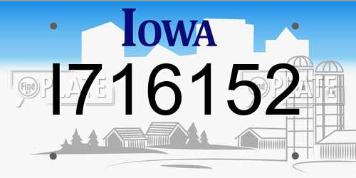 I716152 Iowa License Plate