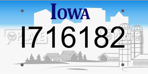 I716182 Iowa License Plate