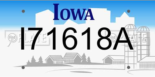I71618A Iowa License Plate