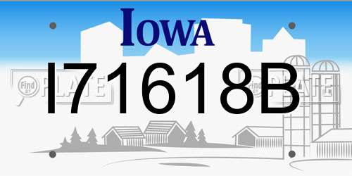 I71618B Iowa License Plate