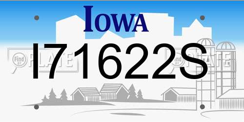 I71622S Iowa License Plate