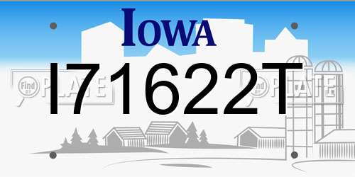 I71622T Iowa License Plate