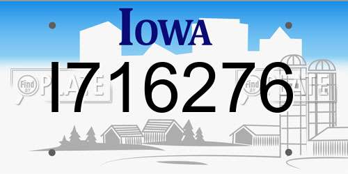 I716276 Iowa License Plate