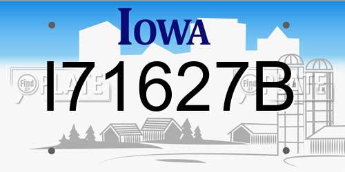I71627B Iowa License Plate