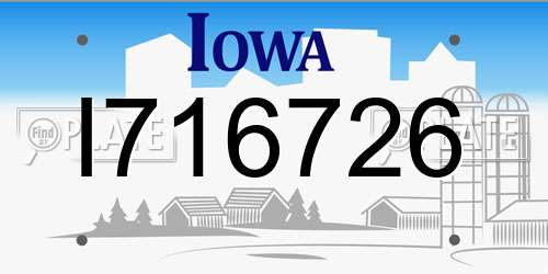I716726 Iowa License Plate