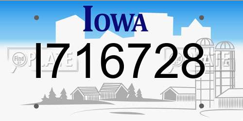 I716728 Iowa License Plate