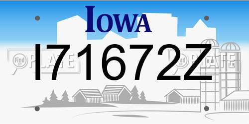 I71672Z Iowa License Plate