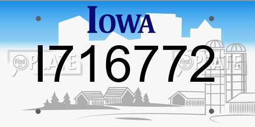 I716772 Iowa License Plate