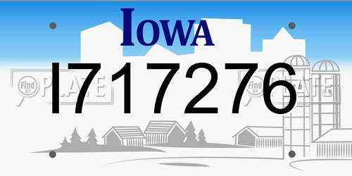 I717276 Iowa License Plate