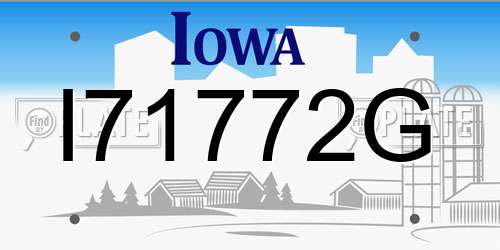I71772G Iowa License Plate