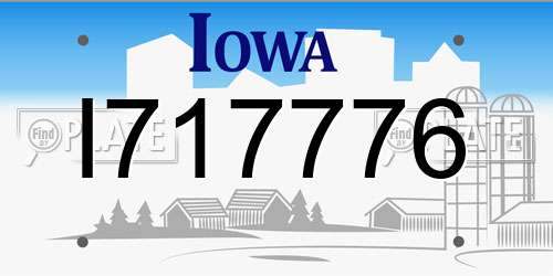 I717776 Iowa License Plate