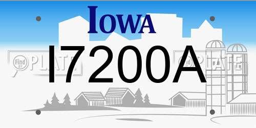 I7200A Iowa License Plate
