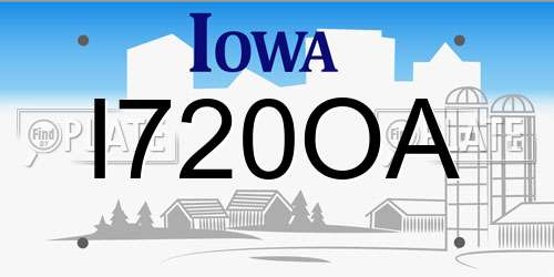 I720OA Iowa License Plate