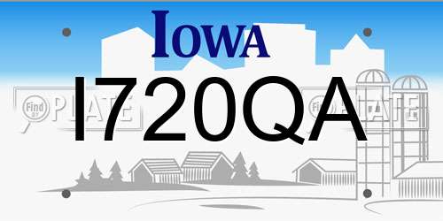 I720QA Iowa License Plate